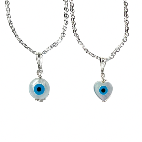 Mother of Pearl Evil Eye Necklace