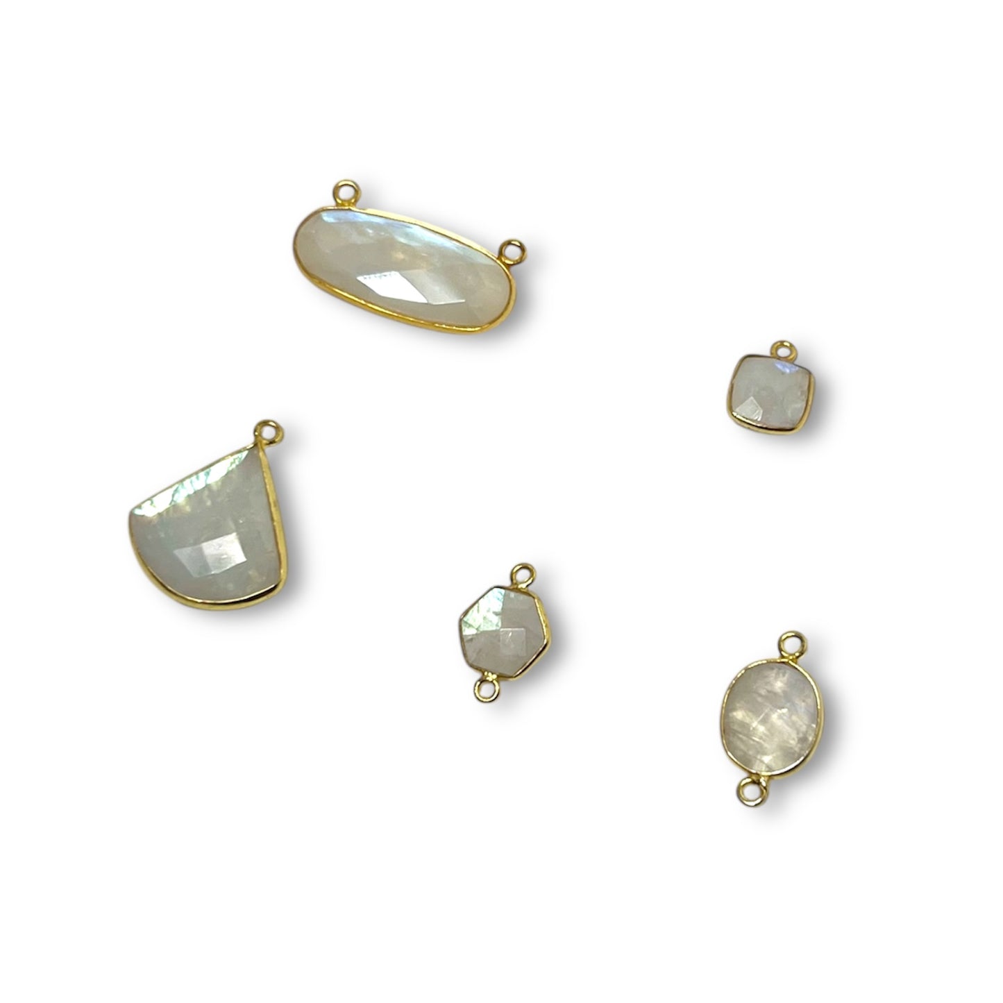 Rainbow Moonstone Faceted Charm