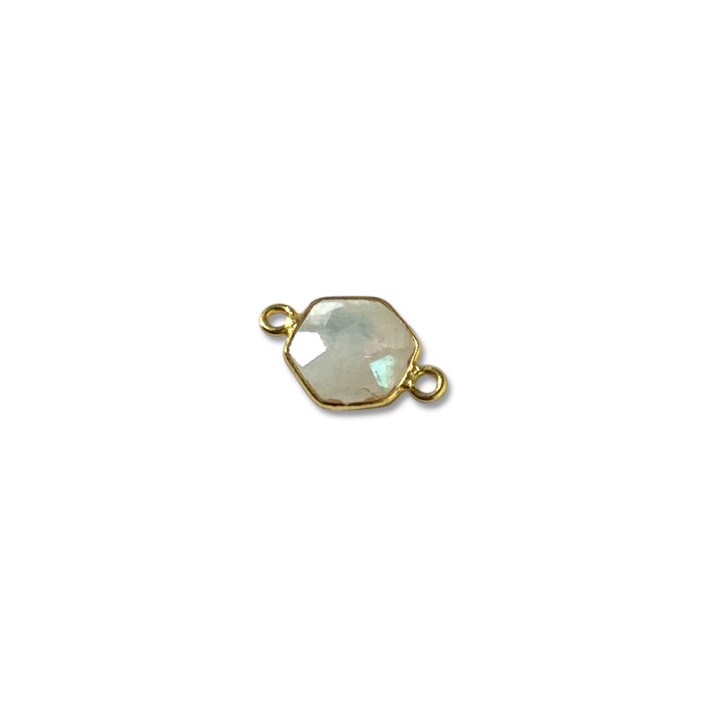 Rainbow Moonstone Faceted Charm