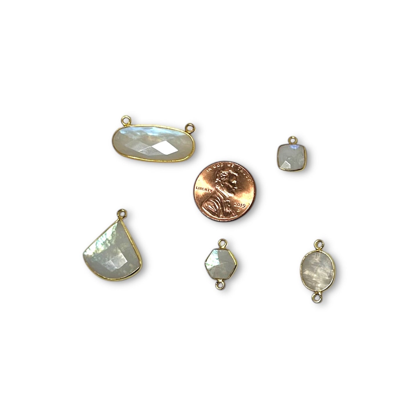 Rainbow Moonstone Faceted Charm