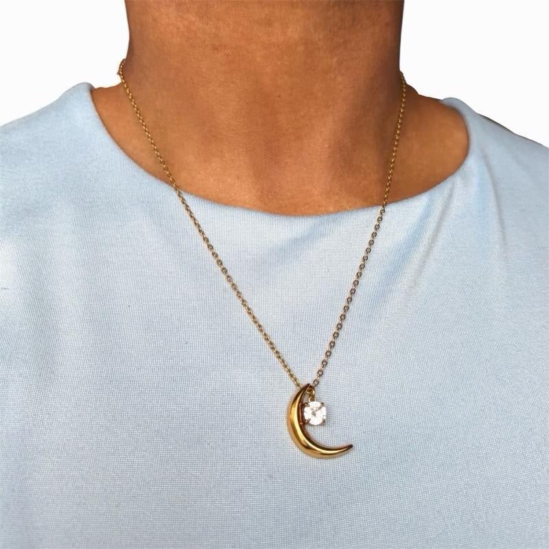 Crescent Moon Charm Necklace