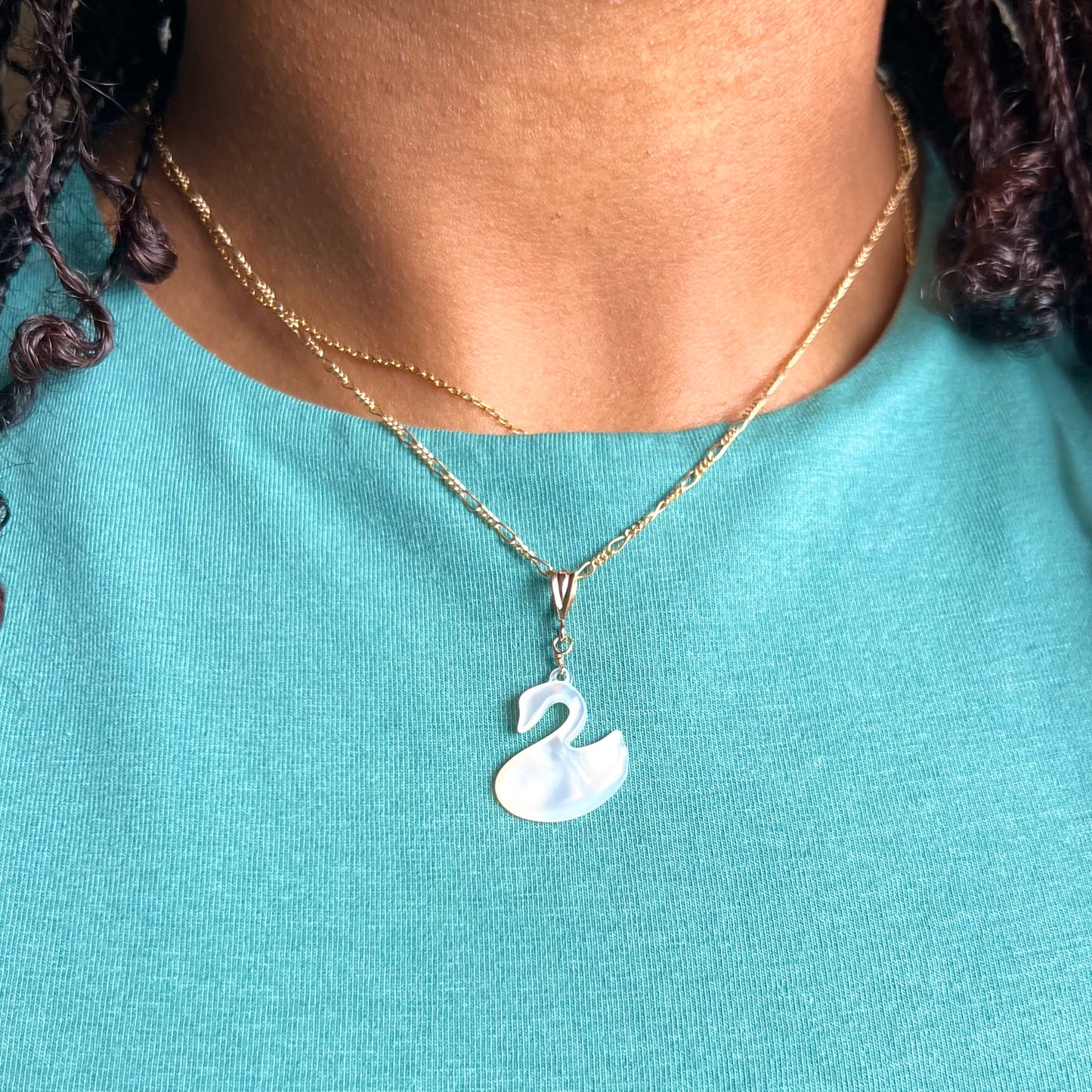 Mother of Pearl Swan Necklace