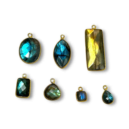 Labradorite Faceted Charm