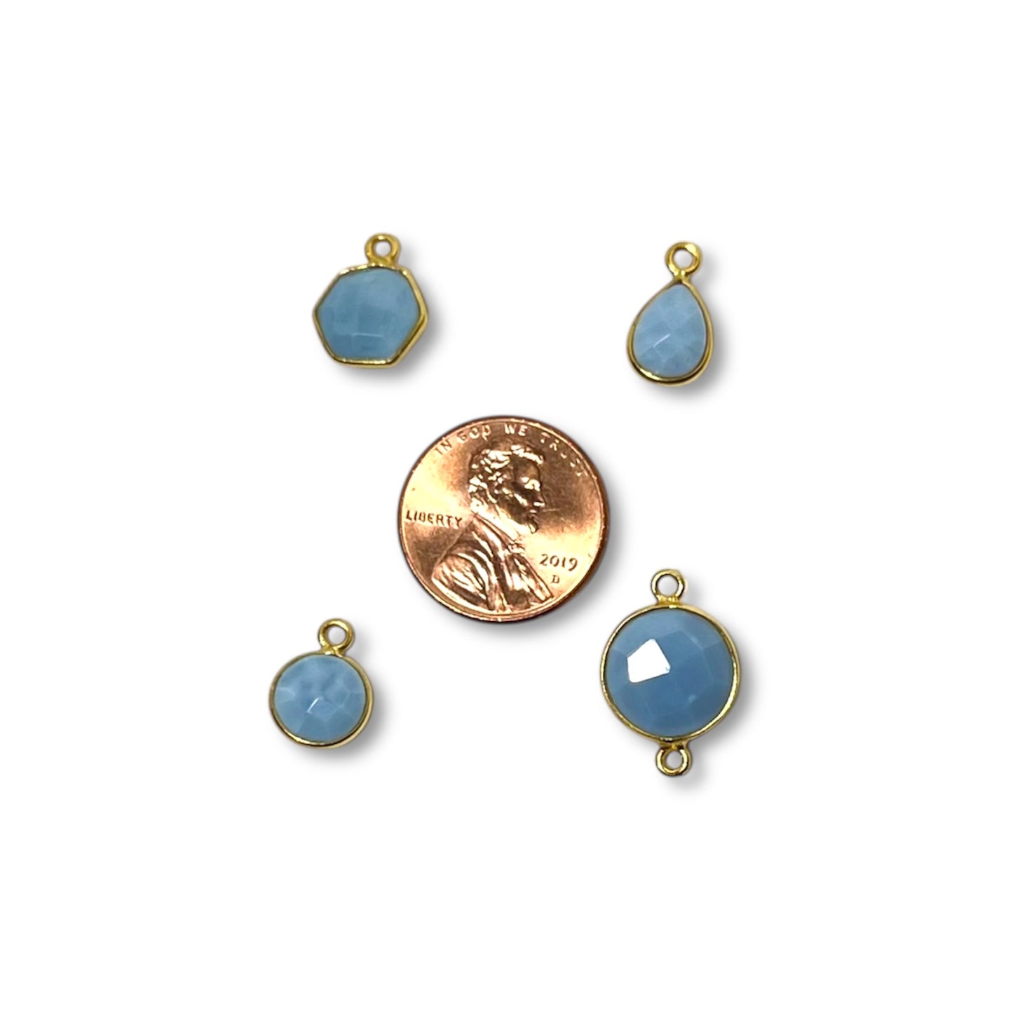 Blue Opal Faceted Charm