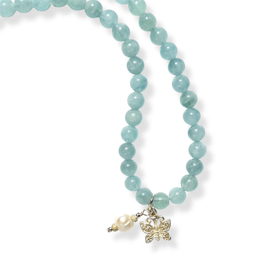 Aquamarine Charm Necklace