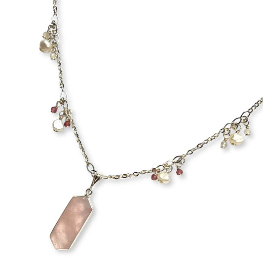 Rose Quartz Charm Necklace