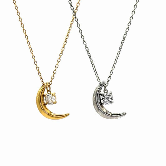 Crescent Moon Charm Necklace