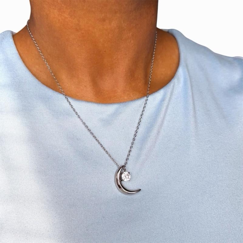 Crescent Moon Charm Necklace