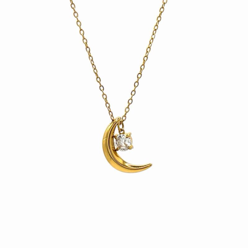 Crescent Moon Charm Necklace