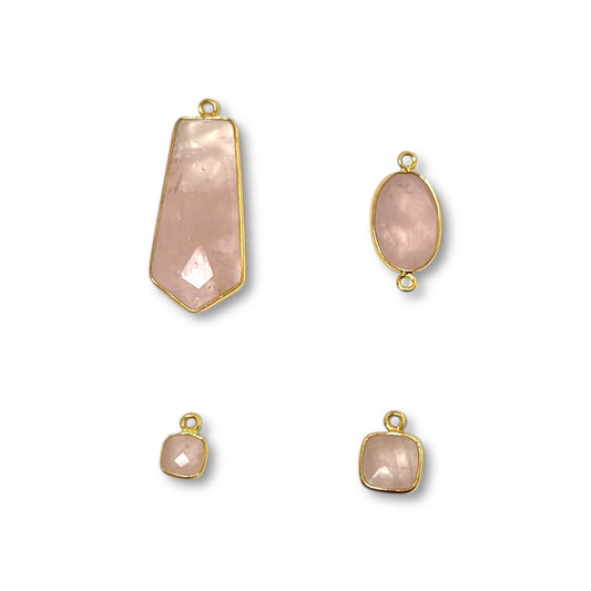 Rose Quartz Faceted Charm