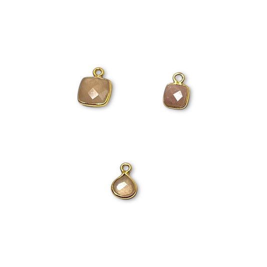 Peach Moonstone Faceted Charm