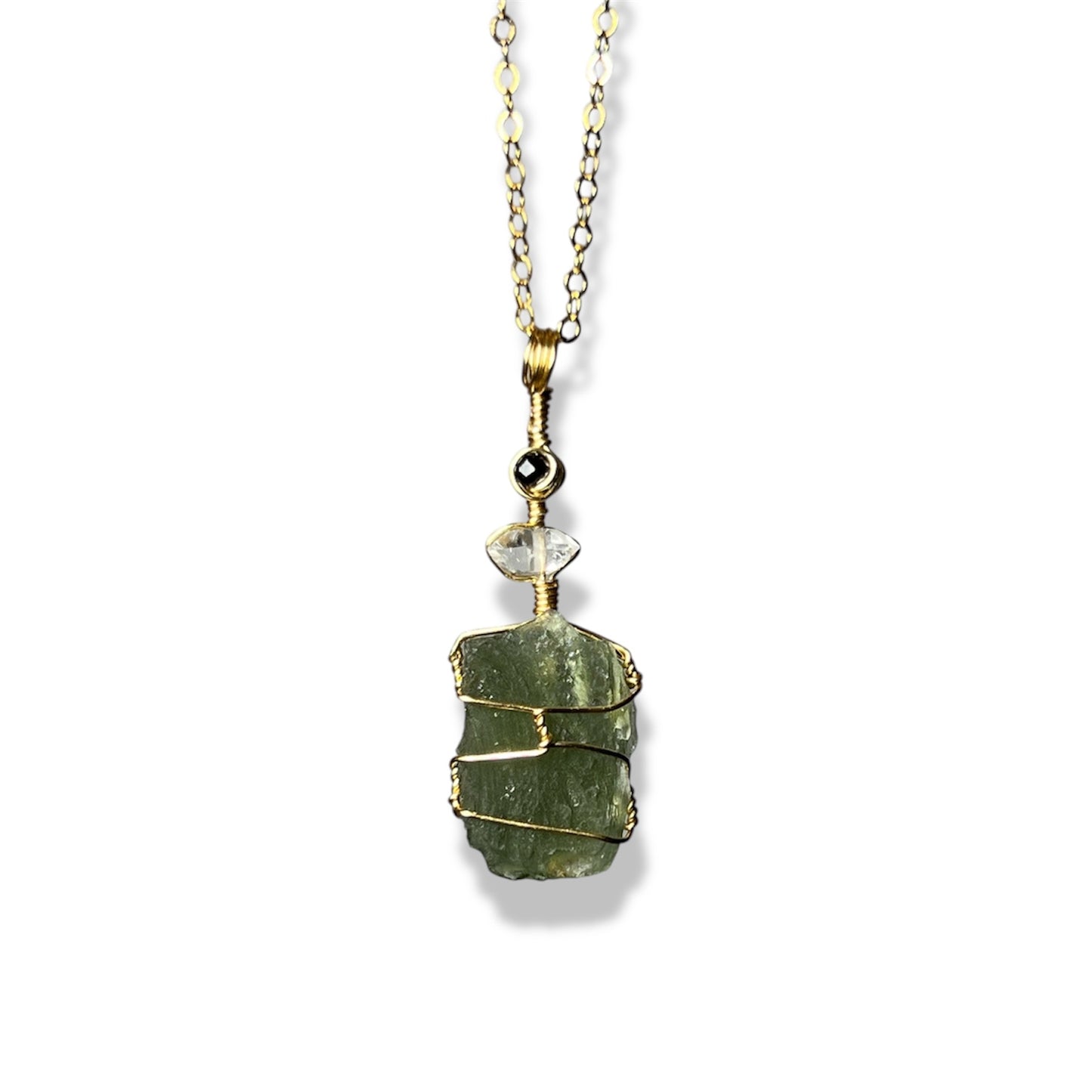 Moldavite Necklace Gold Plated *E*